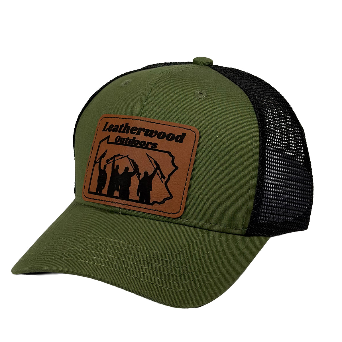 Green Bow Hunters Leather Patch Hat